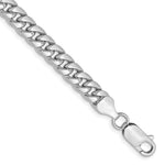 14k White Gold 6mm Semi-Solid Miami Cuban Chain - Product Photo