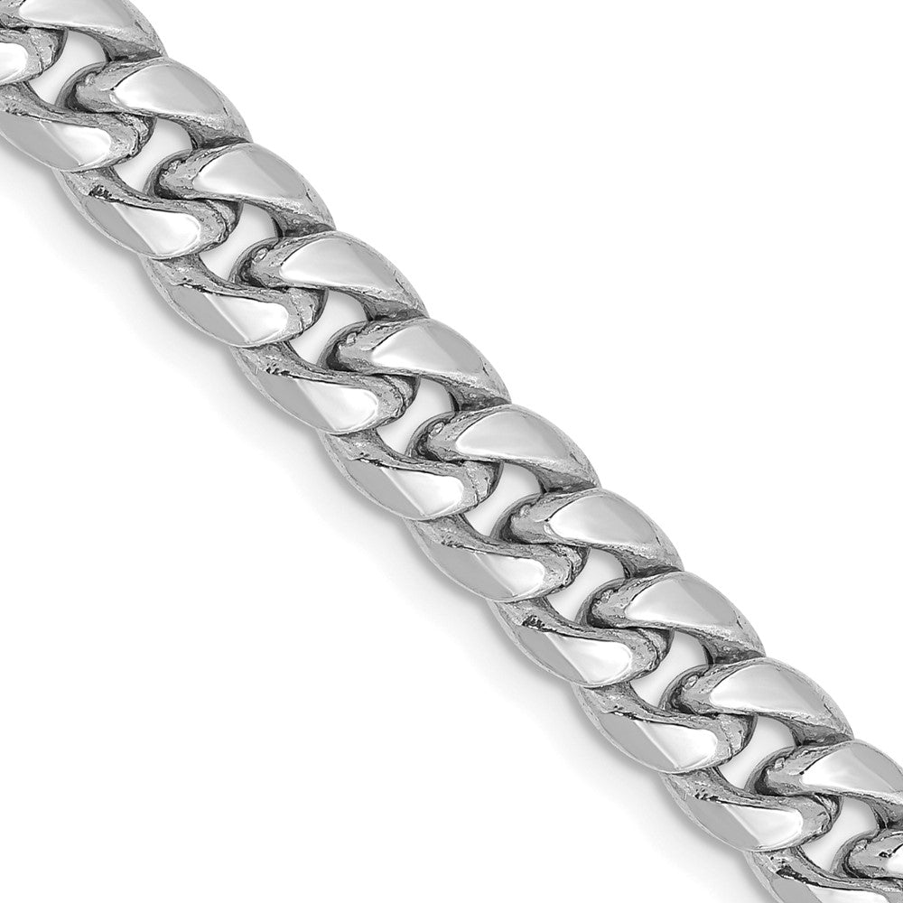 14K White Gold 6mm Semi-Solid Miami Cuban Chain Necklace 18"-26"
