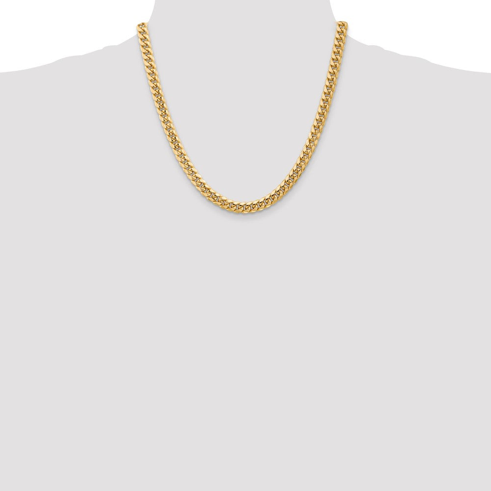 14k 6.75mm Semi-Solid Miami Cuban Chain - Product Photo