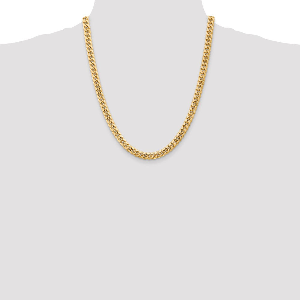 14k 6.75mm Semi-Solid Miami Cuban Chain - Product Photo