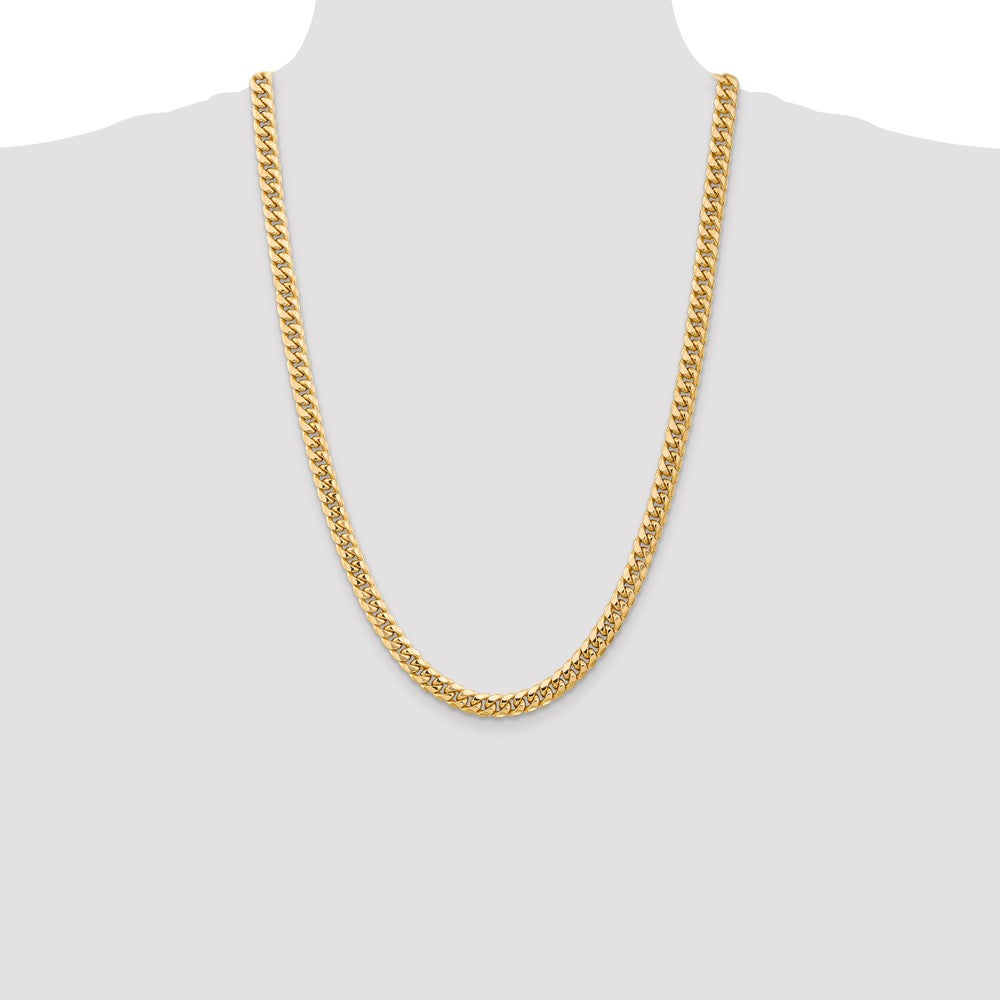 14k 6.75mm Semi-Solid Miami Cuban Chain - Product Photo