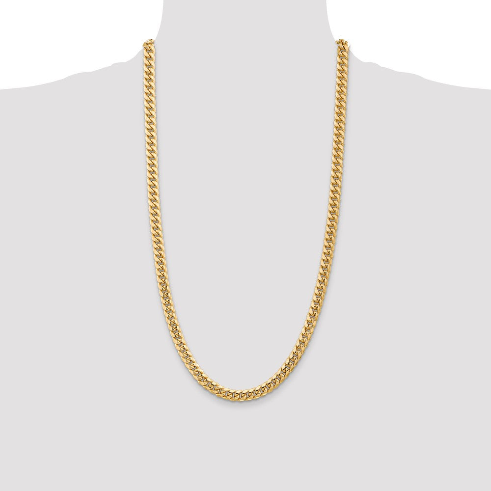 14k 6.75mm Semi-Solid Miami Cuban Chain - Product Photo