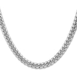 14k White Gold 7.3mm Semi-Solid Miami Cuban Chain - Product Photo