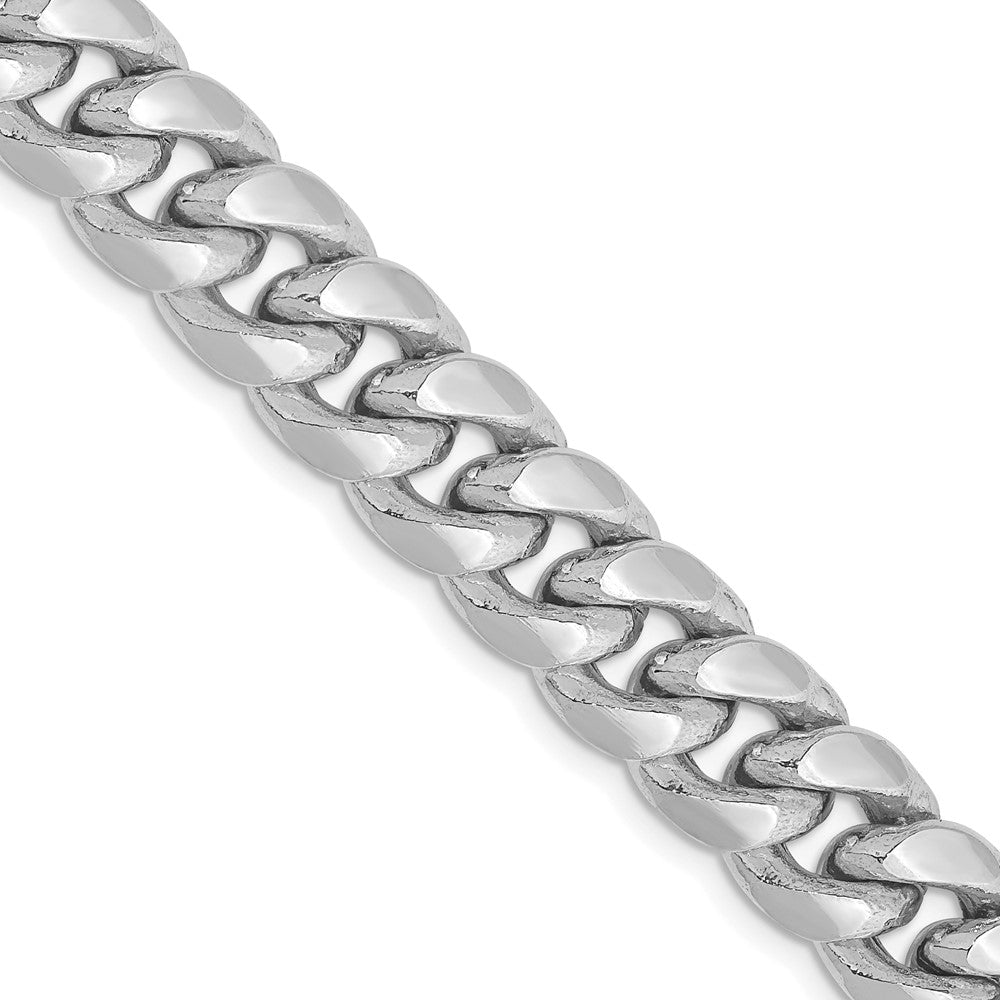 14K White Gold 9.3mm Semi-Solid Miami Cuban Chain Necklace 20"-26"
