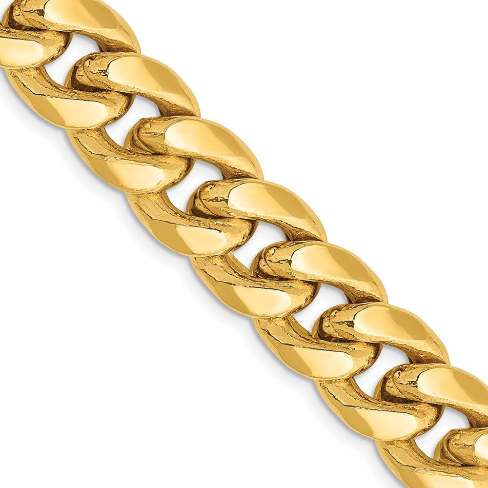 14K Yellow Gold 11mm Semi-Solid Miami Cuban Chain Necklace 22"-28"