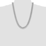 14k White Gold 11mm Semi-Solid Miami Cuban Chain - Product Photo
