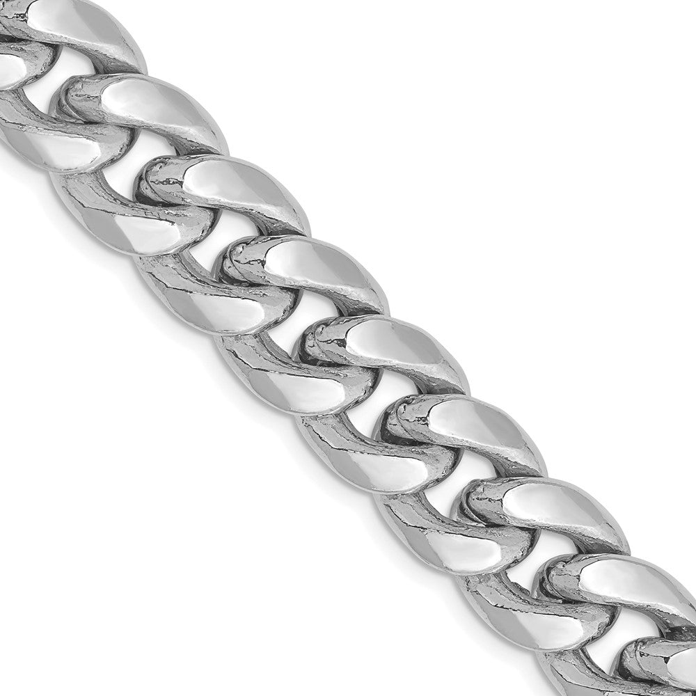 14k White Gold 11mm Semi-Solid Miami Cuban Chain - Product Photo