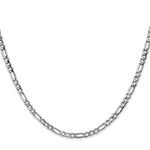 14k White Gold 3.5mm Semi-Solid Figaro Chain - Product Photo