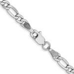 14k White Gold 3.5mm Semi-Solid Figaro Chain - Product Photo