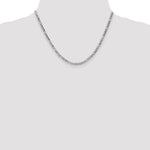 14k White Gold 3.5mm Semi-Solid Figaro Chain - Product Photo