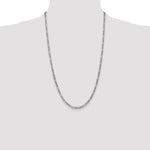 14k White Gold 3.5mm Semi-Solid Figaro Chain - Product Photo