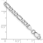14k White Gold 3.5mm Semi-Solid Figaro Chain - Product Photo
