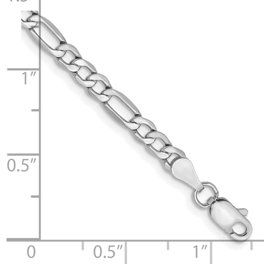14k White Gold 3.5mm Semi-Solid Figaro Chain - Product Photo