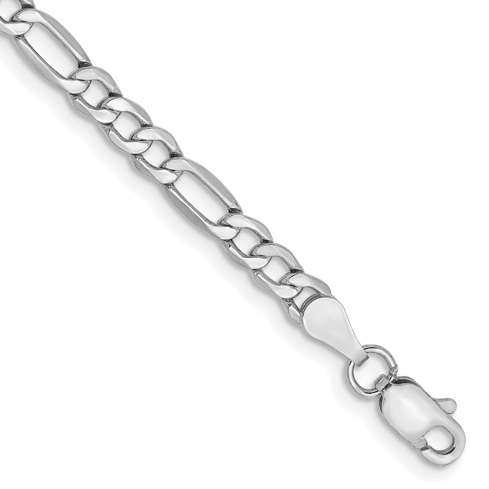 14k White Gold 3.5mm Semi-Solid Figaro Chain - Product Photo