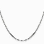 14K White Gold 2.45mm Semi-Solid Round Box Chain Necklace 18"-30" - Product Photo