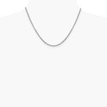 14K White Gold 2.45mm Semi-Solid Round Box Chain Necklace 18"-30" - Product Photo