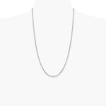 14K White Gold 2.45mm Semi-Solid Round Box Chain Necklace 18"-30" - Product Photo