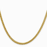 14K Yellow Gold 3.5 mm Semi-solid 3-Wire Wheat Chain Necklace 18"-24" - Product Photo