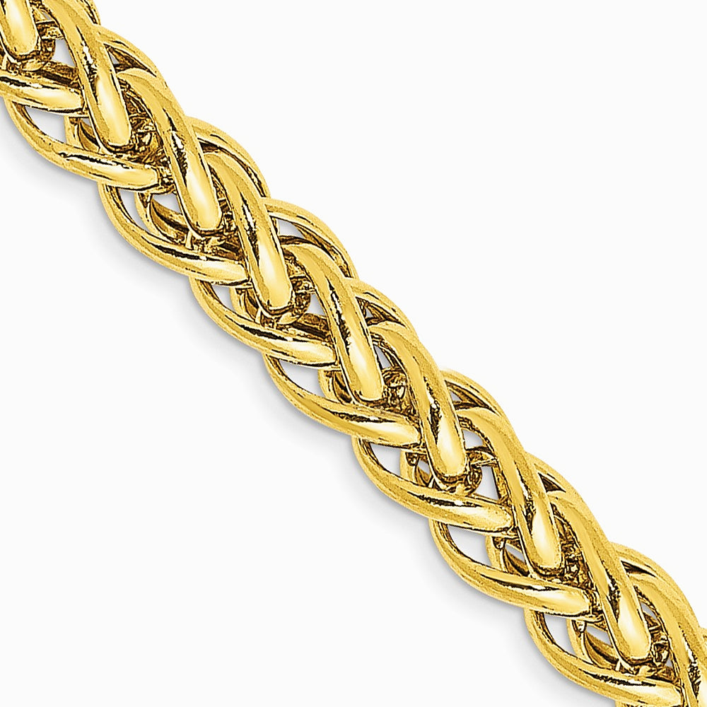 14K Yellow Gold 3.5 mm Semi-solid 3-Wire Wheat Chain Necklace 18"-24" - Product Photo