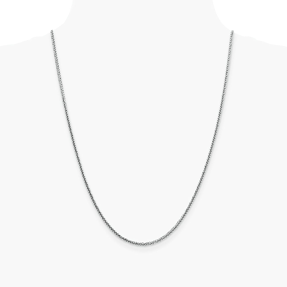14K White Gold 2.35mm Semi-solid 3-Wire Wheat Chain Necklace 16"-24" - Product Photo