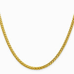 14K Yellow Gold 3.1 mm Semi-solid Diamond-Cut Wheat Chain Necklace 18"-24" - Product Photo