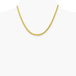 14K Yellow Gold 3.1 mm Semi-solid Diamond-Cut Wheat Chain Necklace 18"-24" - Product Photo