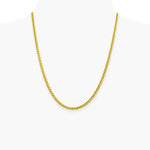 14K Yellow Gold 3.1 mm Semi-solid Diamond-Cut Wheat Chain Necklace 18"-24" - Product Photo