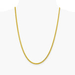 14K Yellow Gold 3.1 mm Semi-solid Diamond-Cut Wheat Chain Necklace 18"-24" - Product Photo