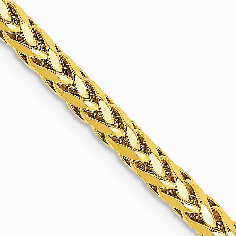 14K Yellow Gold 3.1 mm Semi-solid Diamond-Cut Wheat Chain Necklace 18"-24" - Product Photo