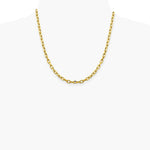 14K Yellow Gold 4.9 mm Semi-solid D/C Open Link Cable Chain Necklace 18"-26" - Product Photo