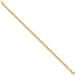 14k 2.85mm Semi-Solid Curb Chain Anklet - Product Photo