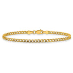 14k 2.85mm Semi-Solid Curb Chain Anklet - Product Photo