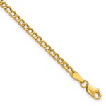 14k 2.85mm Semi-Solid Curb Chain Anklet - Product Photo