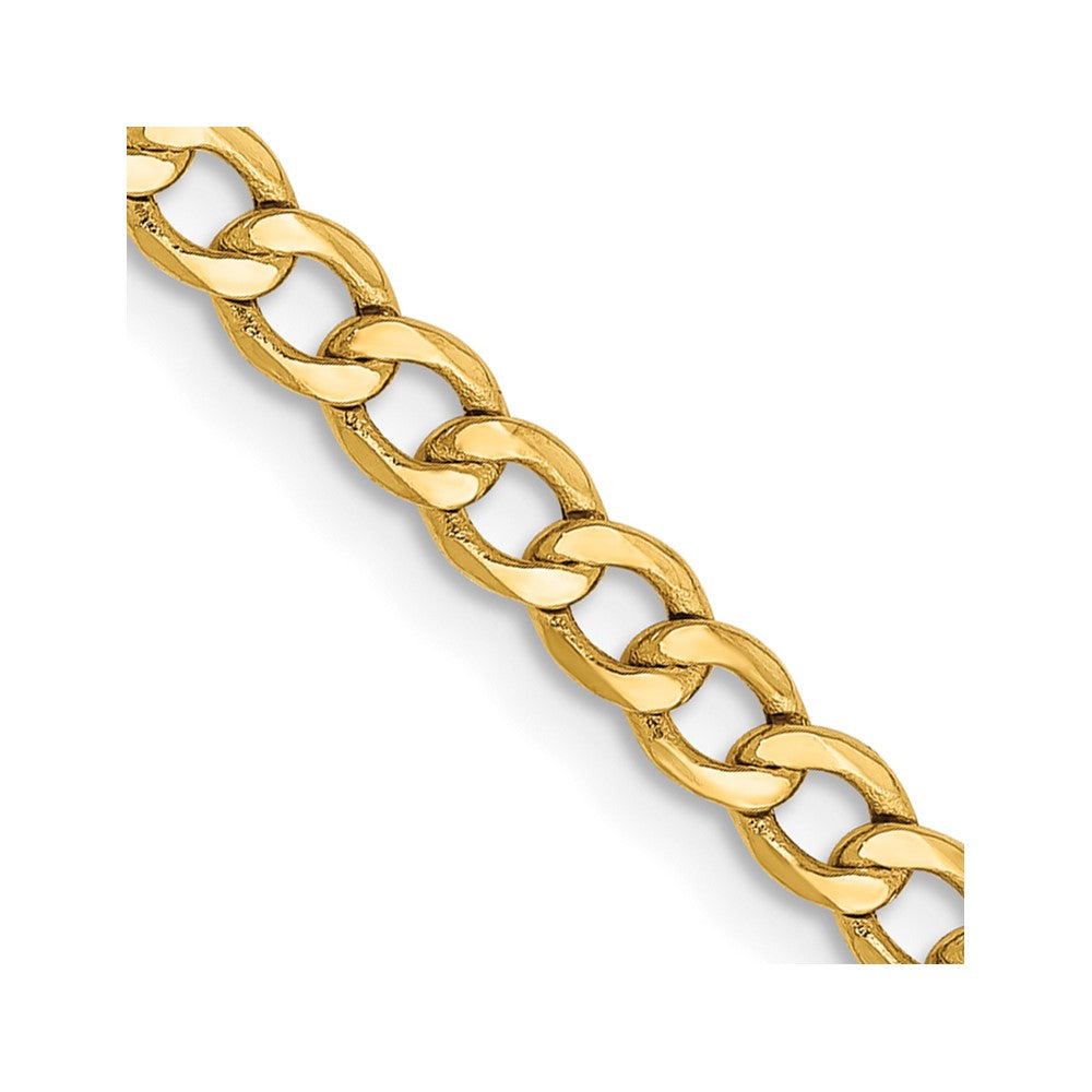 14k 2.85mm Semi-Solid Curb Chain - Product Photo