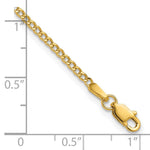 14k 1.85mm Semi-Solid Curb Chain Anklet - Product Photo