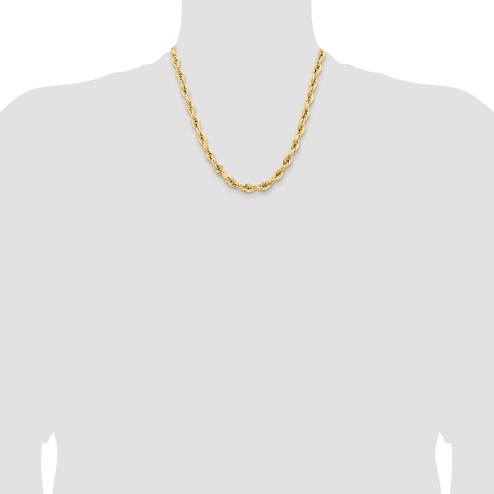 14ky 7.0mm Semi-Solid Rope Chain - Product Photo