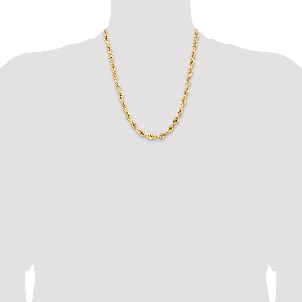 14ky 7.0mm Semi-Solid Rope Chain - Product Photo