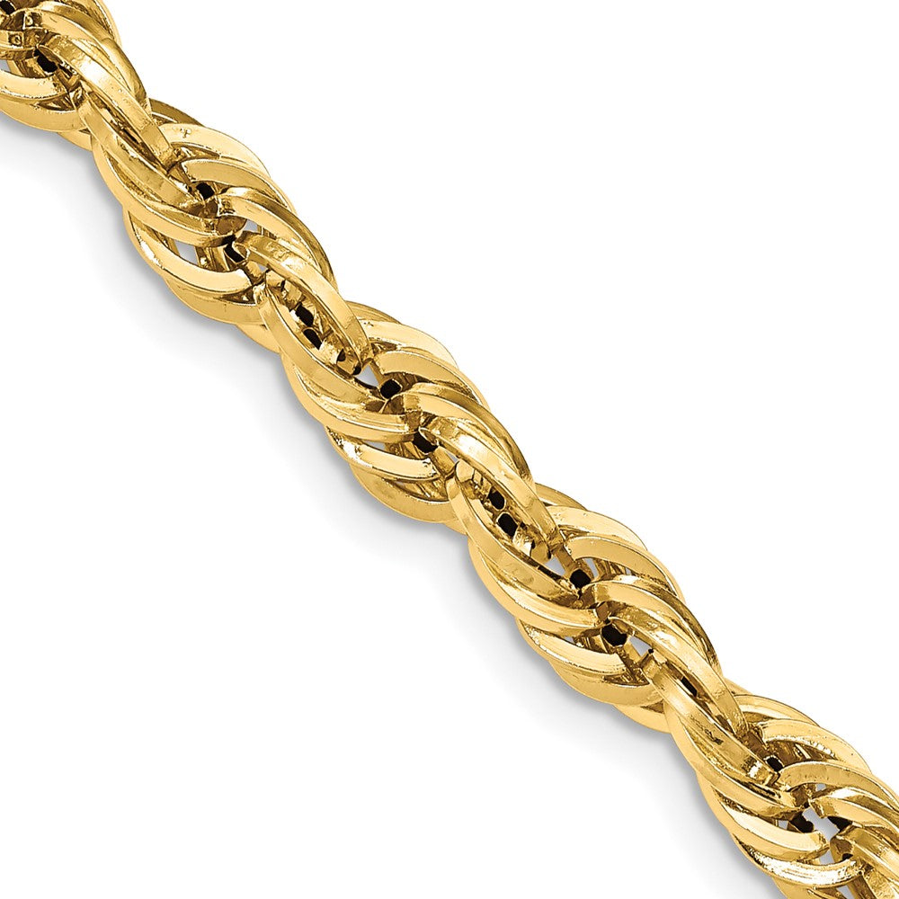 14K Yellow Gold 14ky 7.0mm Semi-Solid Rope Chain Necklace 18"-28"
