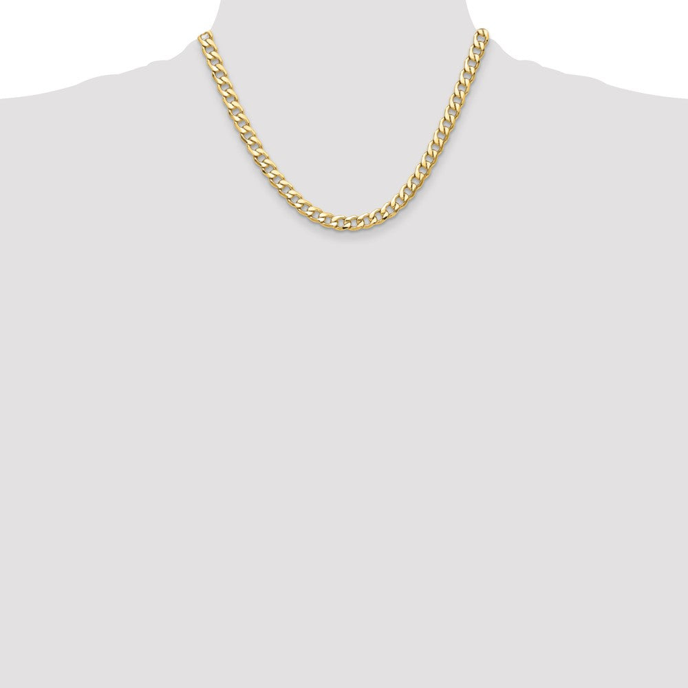 14k 7.5mm Semi-Solid Curb Chain - Product Photo