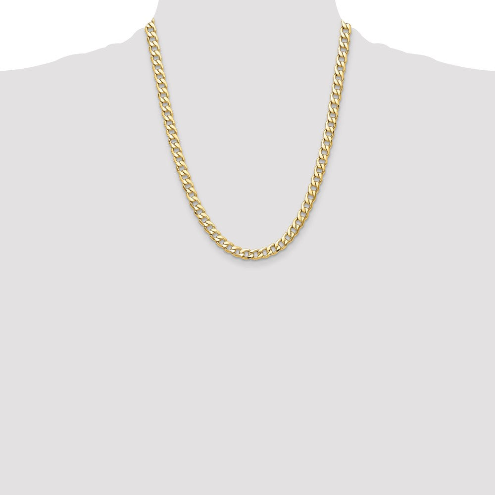 14k 7.5mm Semi-Solid Curb Chain - Product Photo