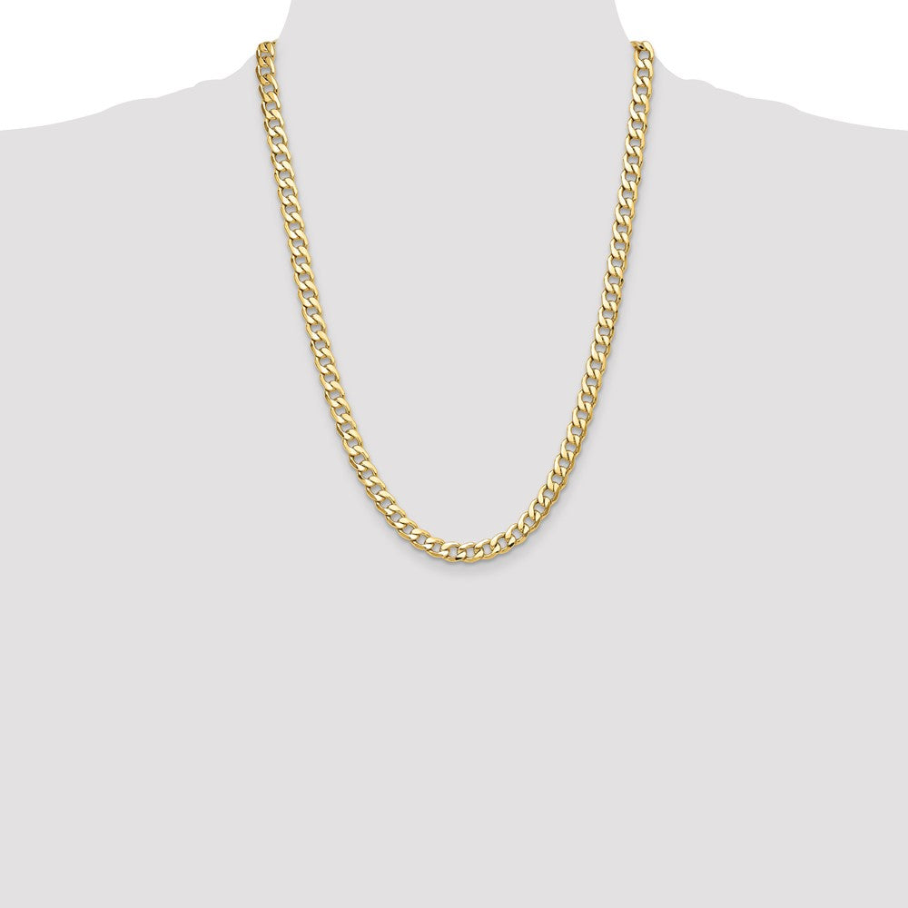 14k 7.5mm Semi-Solid Curb Chain - Product Photo