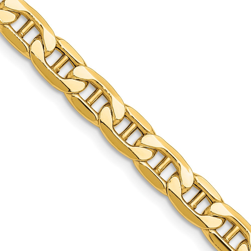 14K Yellow Gold 6.25mm Semi-Solid Anchor Chain Necklace 18"-26"