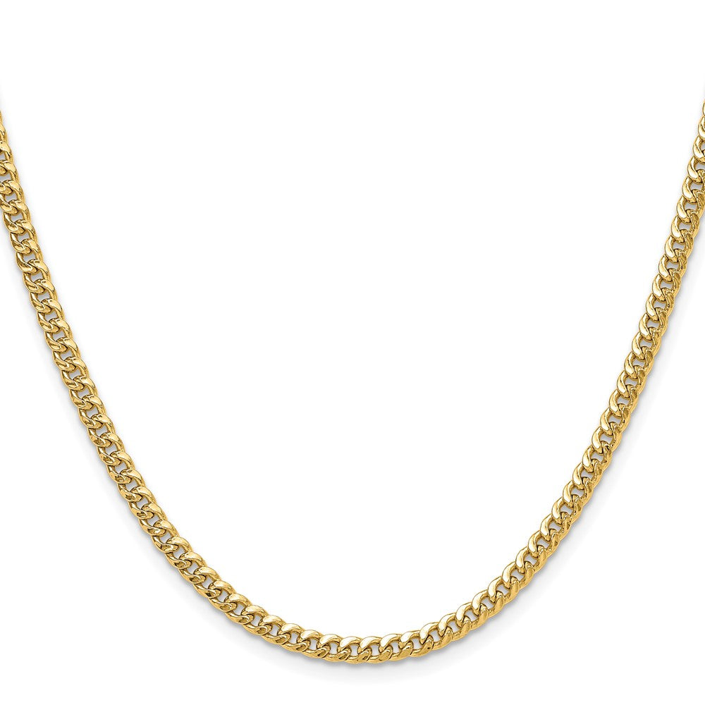 14k 3.5mm Semi-Solid Miami Cuban Chain - Product Photo