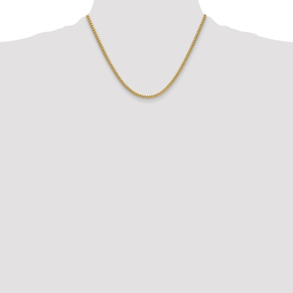 14k 3.5mm Semi-Solid Miami Cuban Chain - Product Photo