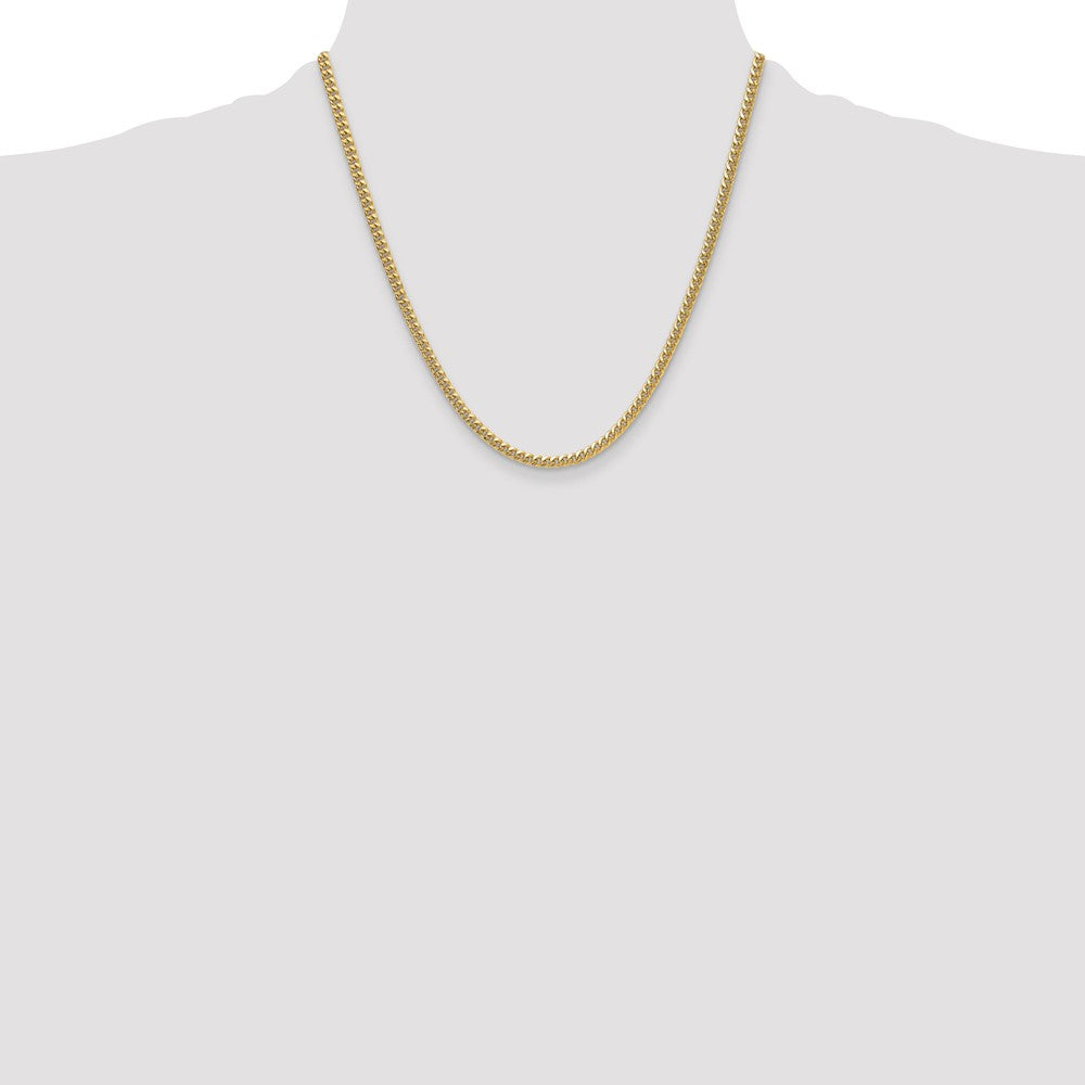 14k 3.5mm Semi-Solid Miami Cuban Chain - Product Photo
