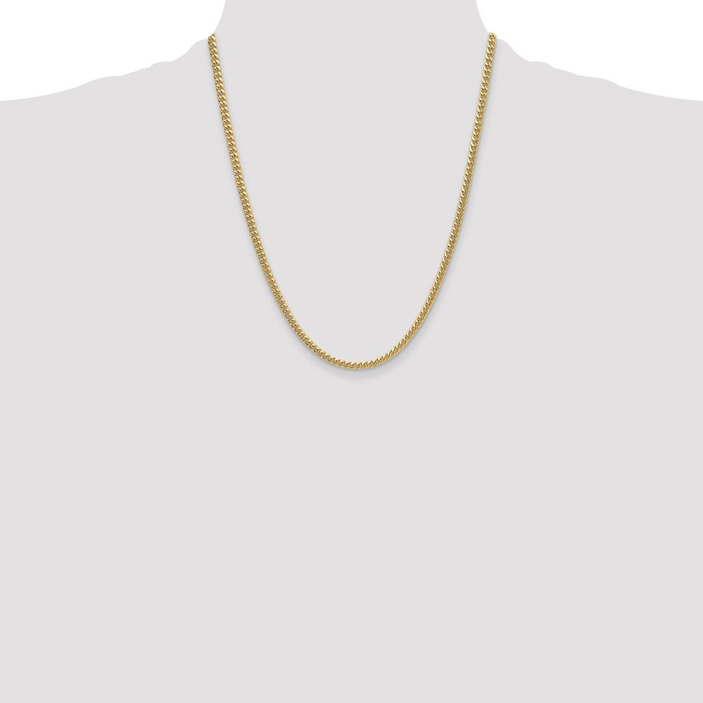 14k 3.5mm Semi-Solid Miami Cuban Chain - Product Photo