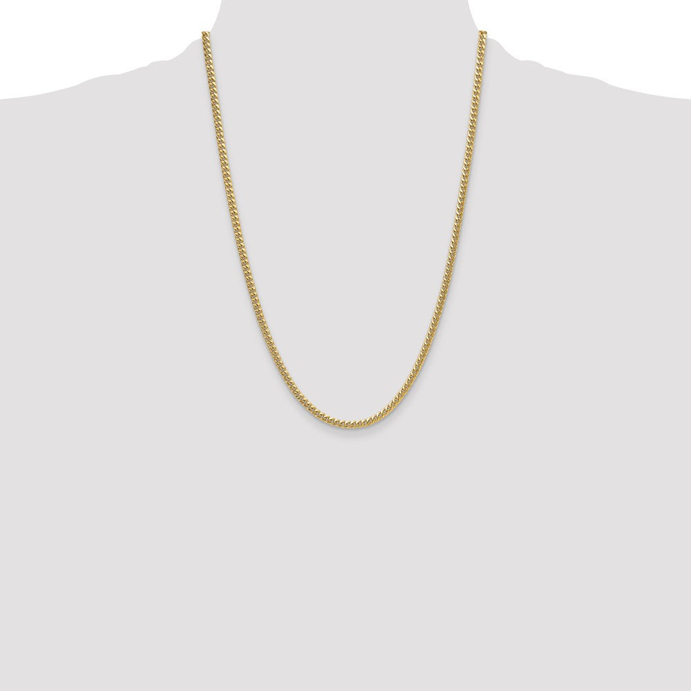 14k 3.5mm Semi-Solid Miami Cuban Chain - Product Photo