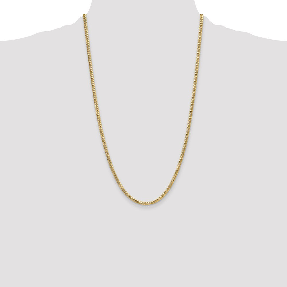 14k 3.5mm Semi-Solid Miami Cuban Chain - Product Photo