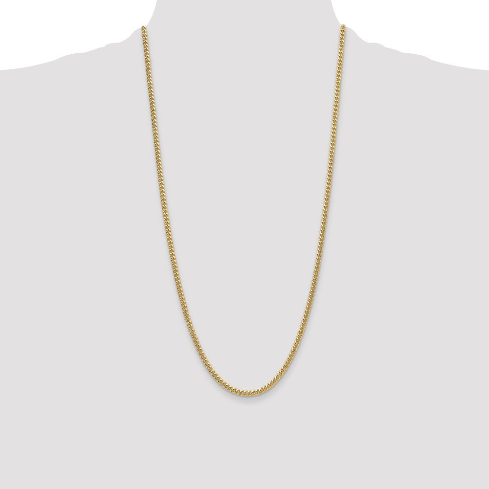 14k 3.5mm Semi-Solid Miami Cuban Chain - Product Photo