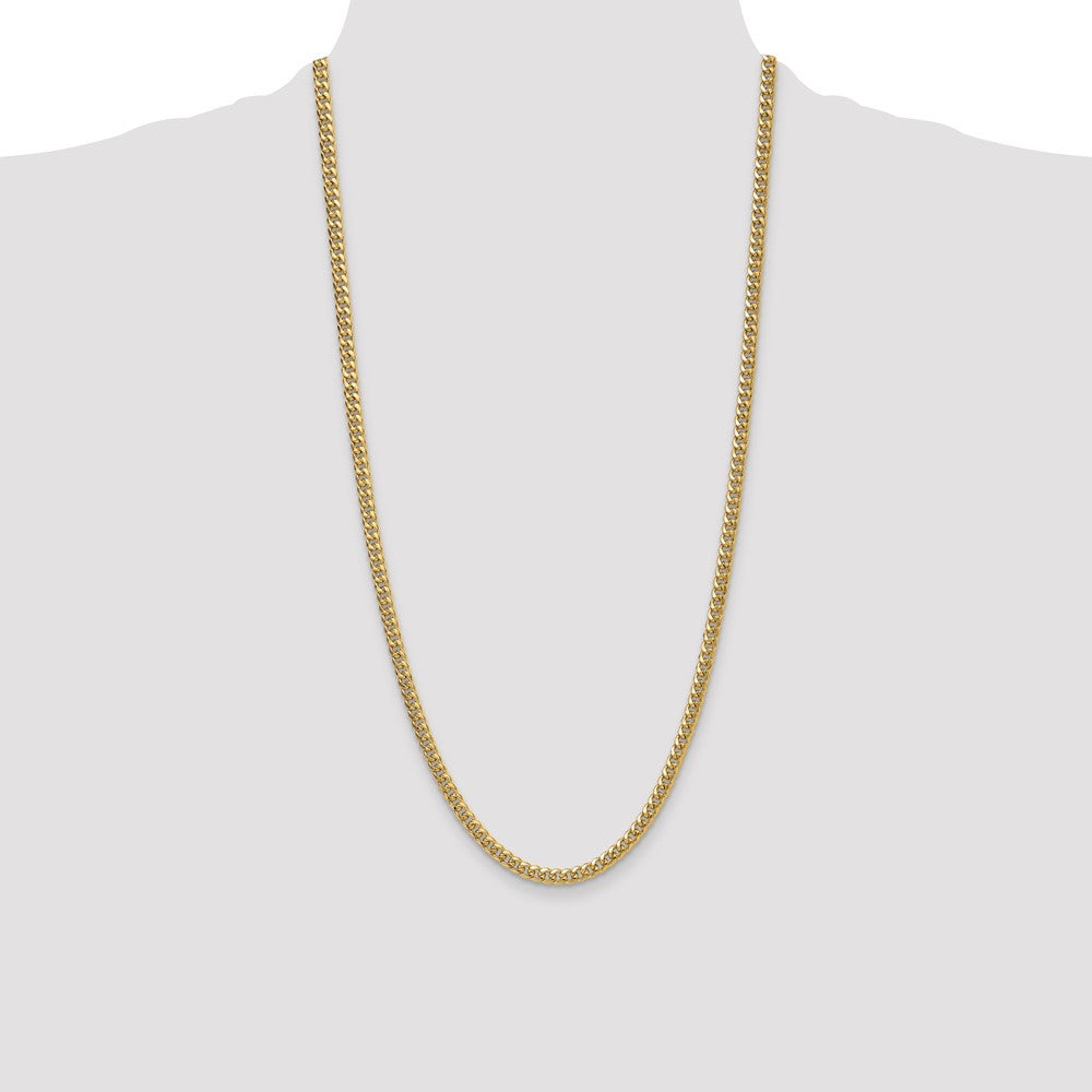 14k 4.5mm Semi-Solid Miami Cuban Chain - Product Photo